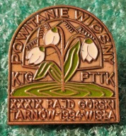 ODZNAKA XXXIX RAJD GÓRSKI TARNÓW 1944 WISŁA - KTG PTTK POWITANIE WIOSNY