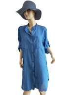 długa WŁOSKA KOSZULA Z PODPINANYM RĘKAWEM 38/40