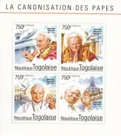 Togo 2013 ** cena 7,90 zł kat.9€ - Jan Paweł II, arkusz