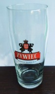 szklanka ŻYWIEC, 0,5L , bez cechy poj. , złote logo, białe choinki