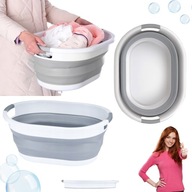 NOWA MISKA SILIKONOWA SKŁADANA 25L DUŻA SZARA KOSZ NA PRANIE WANIENKA