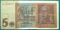 BANKNOT DO KOLEKCJI NIEMCY 5 MAREK 1942