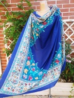 chusta chustka góralska folk boho kwiaty wełna