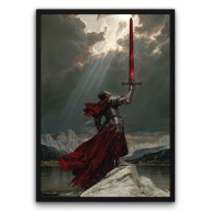 Plakat z ramą 30x40cm Krew w Ostrzu fantasy walka miecz wojownik