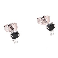 82262 P KOLCZYKI PLATYNOWANE 8/6 MM kotki z cyrkoniami