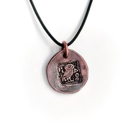 Ateńska sowa - wisior z miedzi. Kuty jak tysiące lat temu.