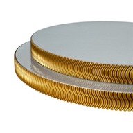 Podkład pod tort STYRODUR BIAŁY 30 cm ZŁOTY BOK Karbowany " Złota Fala 3D”