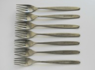 Widelce sztućce Społem Vintage PRL komplet 7 sztuk