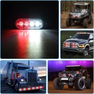 Lampy 2 szt. 4 LED migające awaryjne czerwone-białe sygnalizacyjne migające