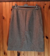 Seksowna, wąska mini spódniczka w brązową kratkę