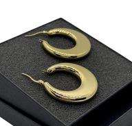 KOLCZYKI ZŁOTE KSIĘŻYCE DMUCHANE KREOL 3,5CM STAL CHIRURGICZNA