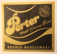 ETYKIETA - WARSZAWA - BROWAR WARSZAWSKI Porter Piwo Ciemne Mocne