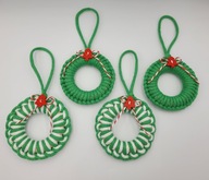 Mini wianki świąteczne 4 szt zawieszki makrama na choinkę ozdoby handmade