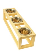 Drewniana podstawka na miski dla psa/kota naturalne drewno