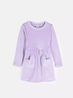 Welurowa fioletowa sukienka dziewczęca – długi rękaw, ciepła, 110 (~5 lat)