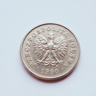 Moneta 50 groszy 1990r, rzadka z prywatnej kolekcji w mega stanie, destrukt