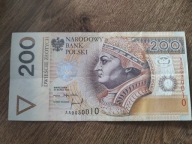 Banknot 200 zł seria AA 1994 AA0030010
