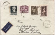 GDYNIA -koperta lotnicza -obieg 1950 rok do AUSTRIA znaczki