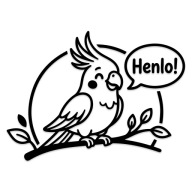 Paużka Nimfa HENLO! papuga ptaszek Wycinana naklejka bez tła wodoodporna
