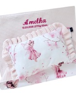 KOCYK pościel DO WÓZKA 50x75cm wafel HAFT + PODUSZKA wyprawka