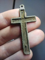 Stary krzyż krzyżyk XIX wiek Duży. Mosiądz. Stara patyna