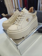 Buty sneakersy skórzane beżowe r. 39 lekkie !!!