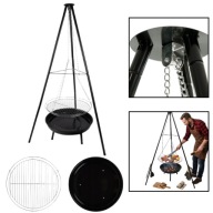 GRILL PRZENOŚNY OGRODOWY TURYSTYCZNY KULISTY STALOWY RUSZT MALTEC 49x49 CM