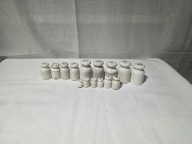 Stare odważniki porcelanowe z okresu Prl-u. Zestaw 1-20dkg 15szt. (3)