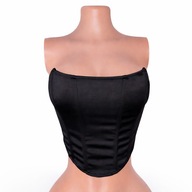 Top Gorsetowy Czarny Bez Ramiączek Corset Modelujący M