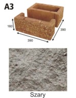 Pustak łupany Combet A3 39x39x16 Szary