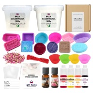 DUŻY ZESTAW DO ROBIENIA MYDEŁ NATURALNYCH WŁASNORĘCZNIE DIY 50 ELEMENTÓW