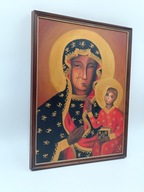 Piękny obraz w ramie - olej na płótnie - Matka Boska Częstochowska