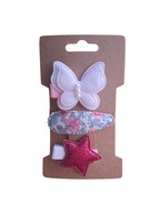 Mini spinki do włosów motylek gwiazdka róż biel 3 szt.