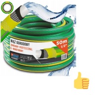 NOWY Wąż Ogrodowy Gumowy 1/2" 50M 6 Warstwowy Zbrojony WYSOKOCIŚNIENIOWY