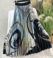 SPÓDNICA plisowana solejka abstrakcyjna midi