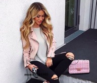 Ramoneska Biker Pudrowy Róż - Zara Exclusive S
