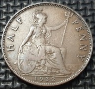 *WIELKA BRYTANIA [1087] *HALF PENNY 1932 George V