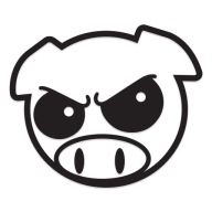 Naklejka bez tła Zła Świnka na Subaru Angry Pig PRAWA wodoodporna JDM