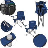KRZESŁO KEMPINGOWE SKŁADANE TURYSTYCZNE Z TORBĄ CHŁODZĄCĄ 2XUCHWYT NA KUBEK