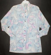 C&A_Piękna KOSZULA_błękitna pastelowy wzór BOHO 100% bawełna JEDYNA_L