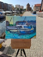 Obraz olejny Statki Plener Denys Tsarenko Oryginał