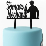 topper na tort dekoracja urodziny personalizacja imię MECHANIK kolory