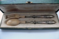 Srebrne sztućce do sałat kość