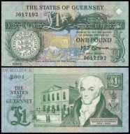 BNB - GUERNSEY 1 Funtó 1991 J 617192 # P52a # podpis M. T. Brown # UNC