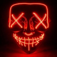 MASKA NA TWARZ KORBI MASKA PURGE LED CZERWONA PLASTIK CZARODZIEJ CZERWONY