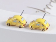 KOLCZYKI EMALIOWANE garbus beetle samochód retro