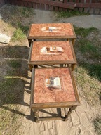 Stoliki z kafelkami 3 szt