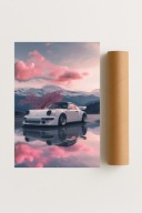 Plakat bez ramy 30x40 cm Porsche 911 Różane Niebo – elegancja moc
