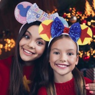 Opaska do włosów Myszka Minie Komplet 2 szt Błyszcząca Ozdoba Kokarda