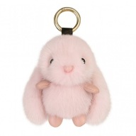 Uroczy puchaty brelok do kluczy – Króliczek różowy